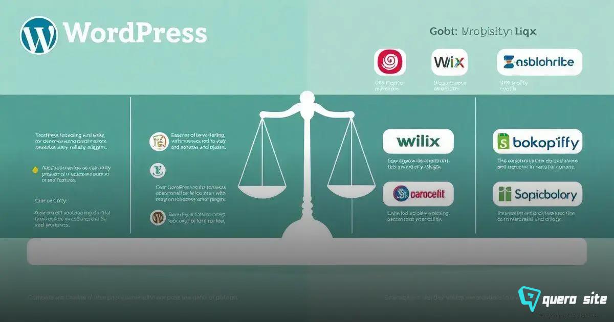 Comparação de recursos entre WordPress e concorrentes