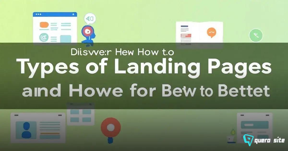 Tipos de Landing Pages Principais Tipos de Landing Pages Principais